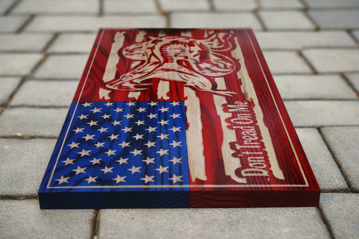 Carved Don't Tread On Me Flag
