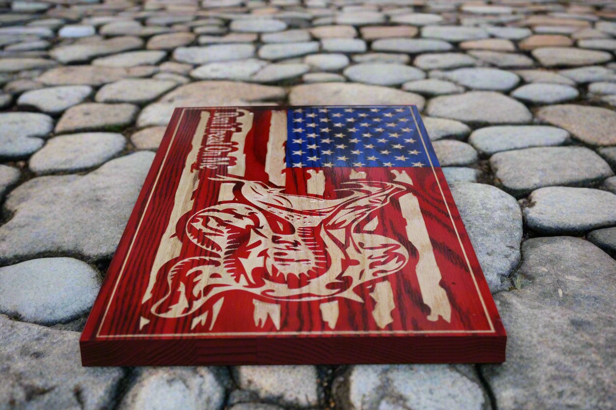 Carved Don't Tread On Me Flag
