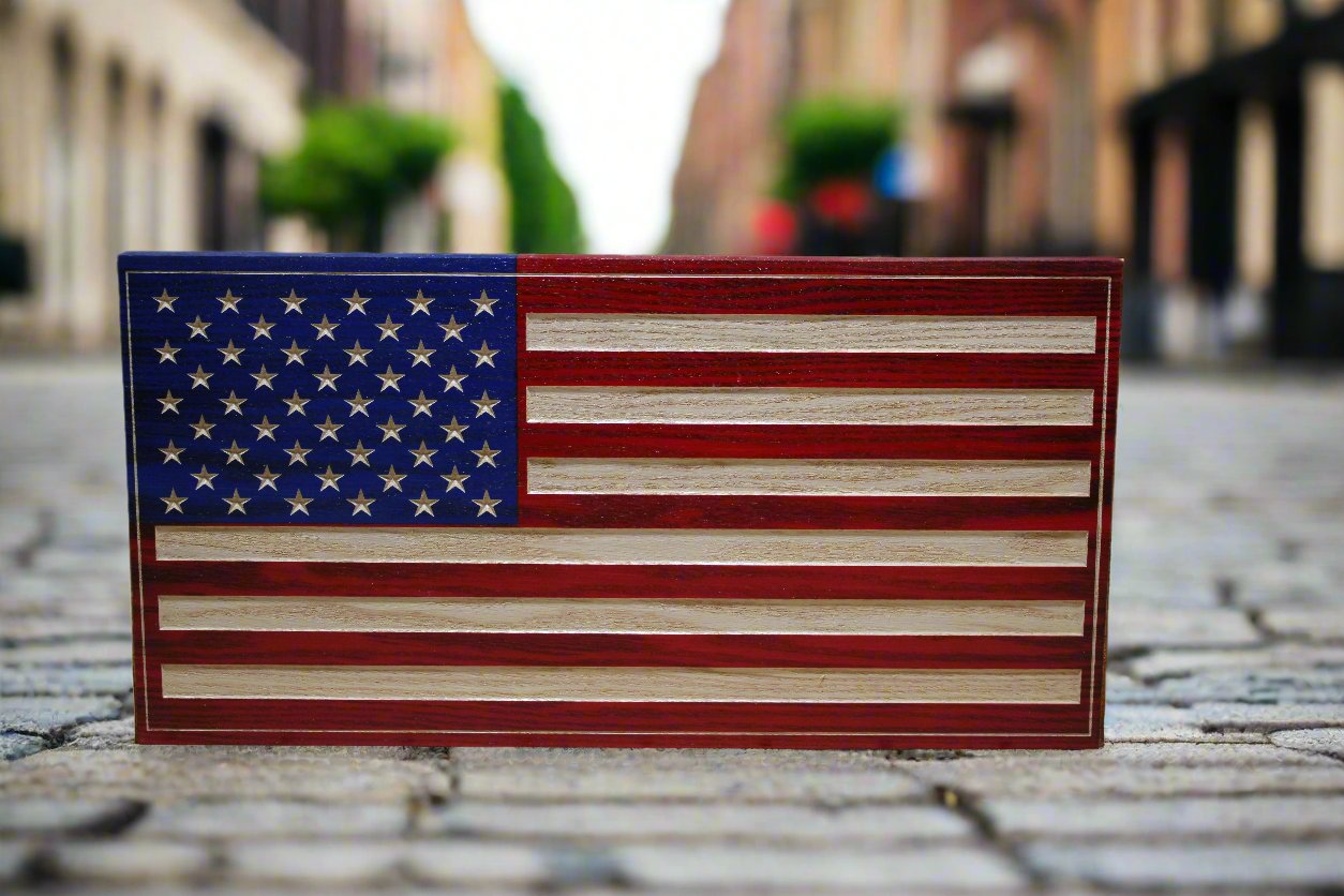Small Carved American Flag