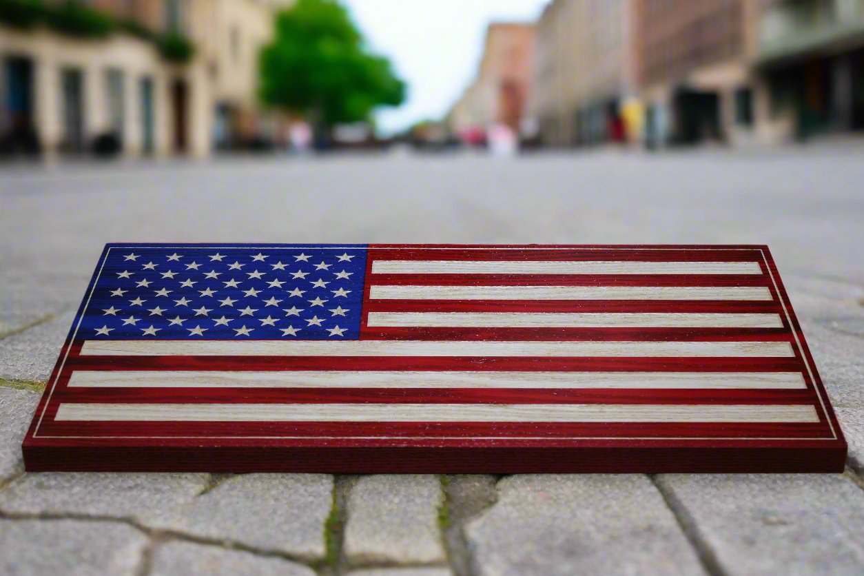 Small Carved American Flag