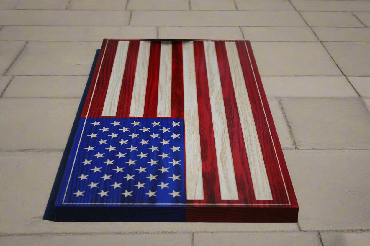 Small Carved American Flag