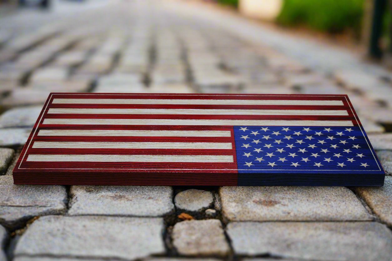 Small Carved American Flag