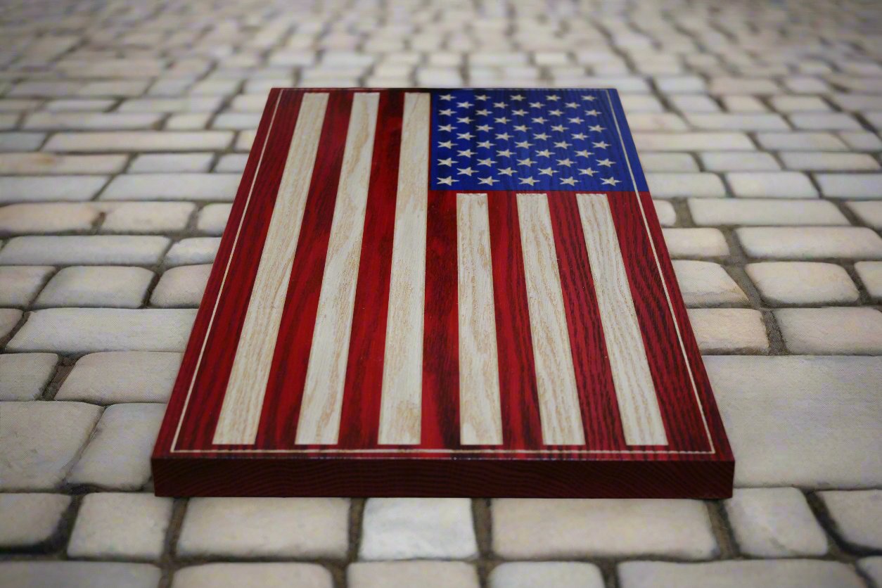 Small Carved American Flag