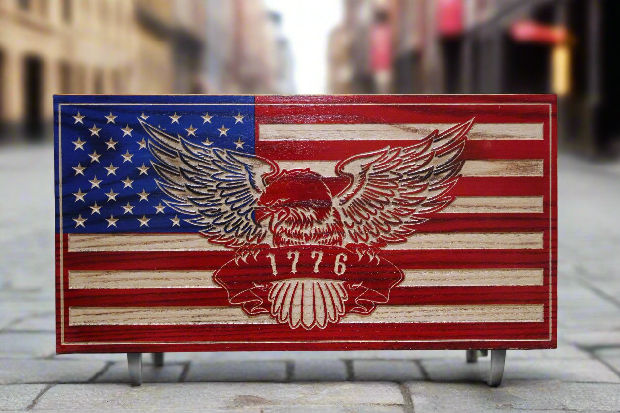 Carved 1776 Eagle Flag