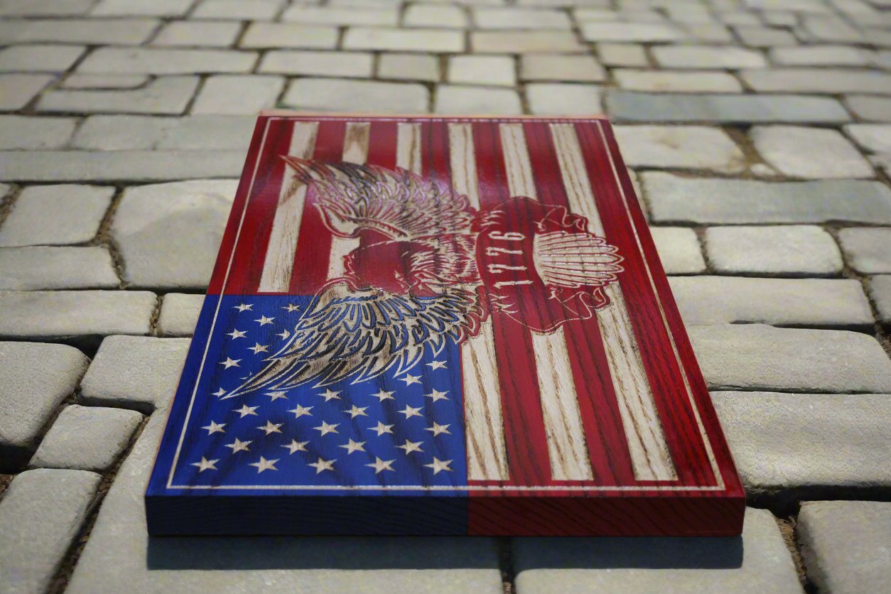 Carved 1776 Eagle Flag