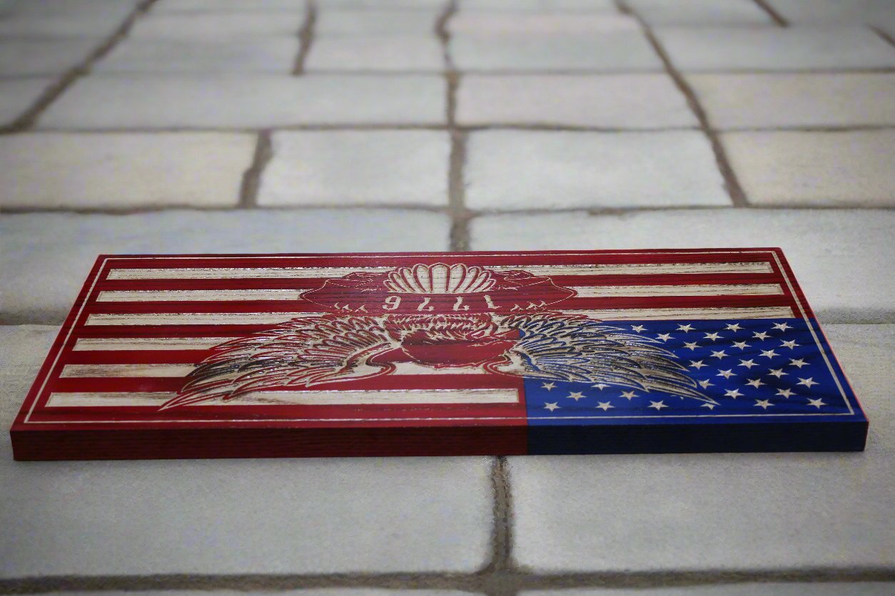 Carved 1776 Eagle Flag