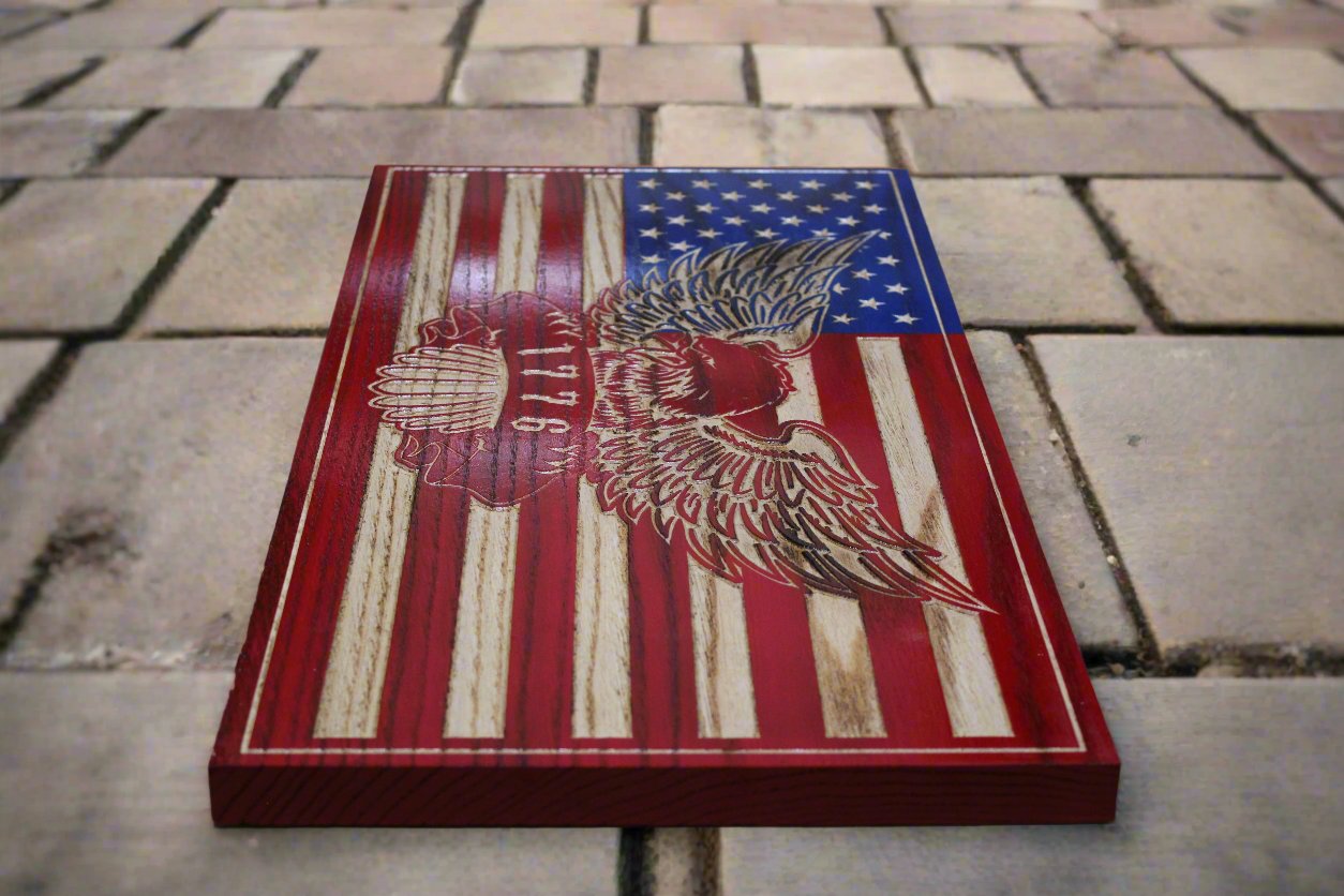 Carved 1776 Eagle Flag