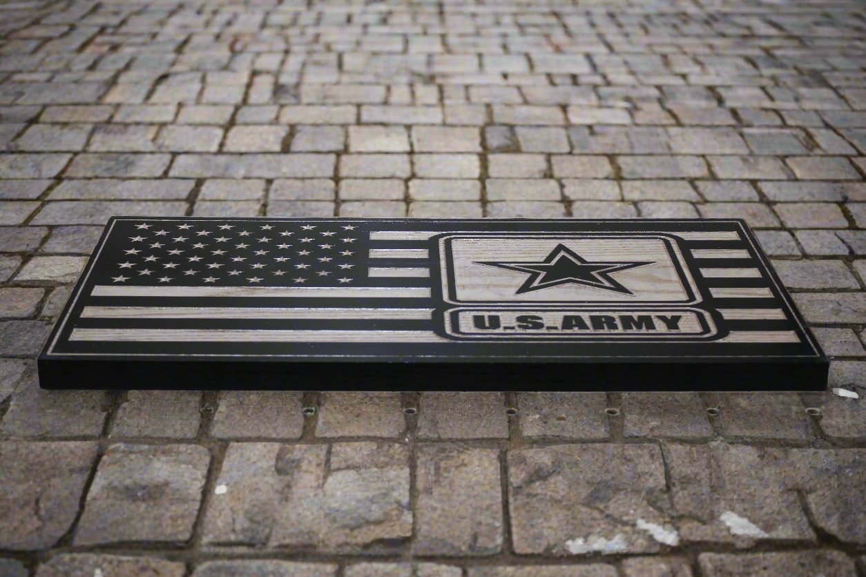Carved U.S Army Flag