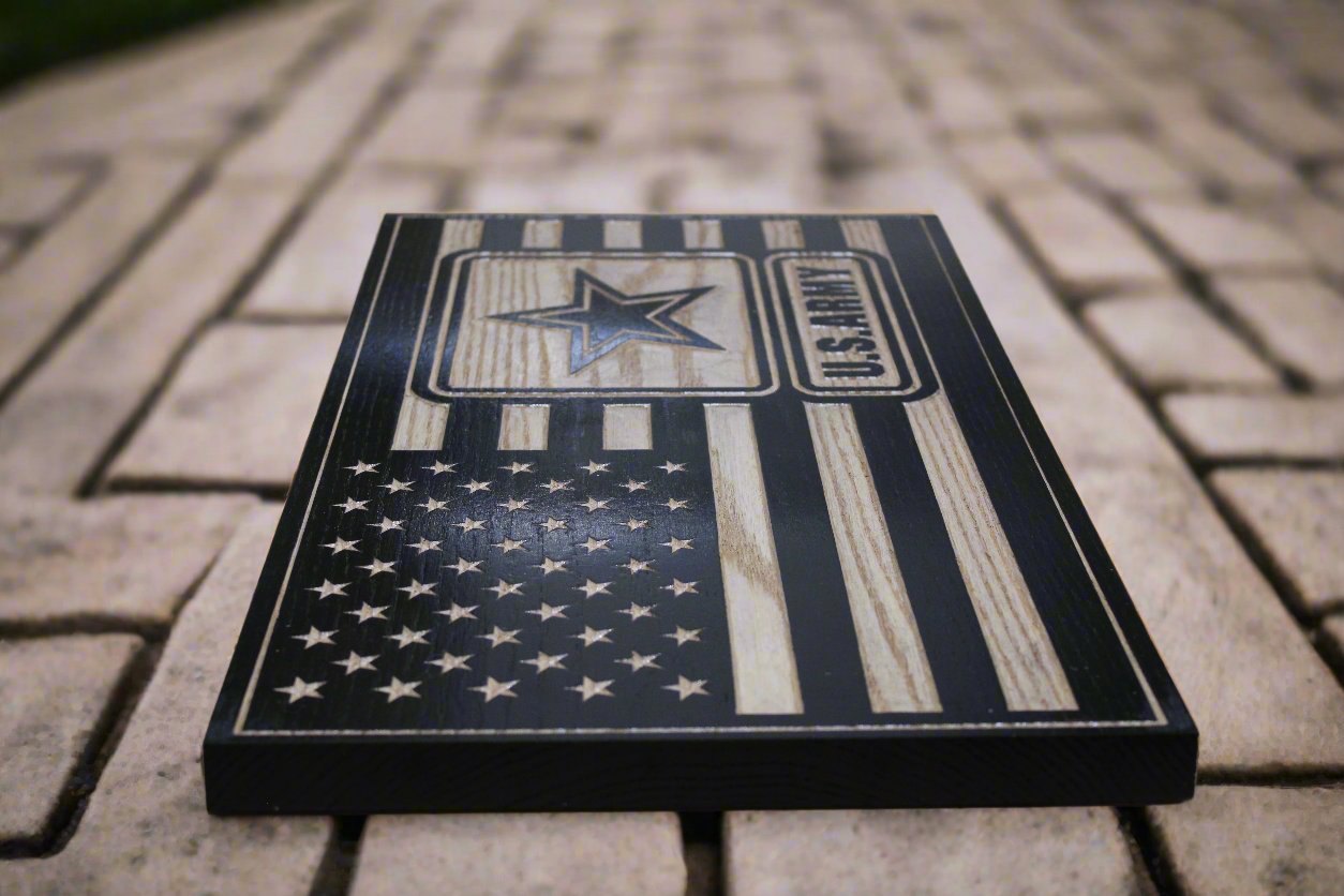 Carved U.S Army Flag