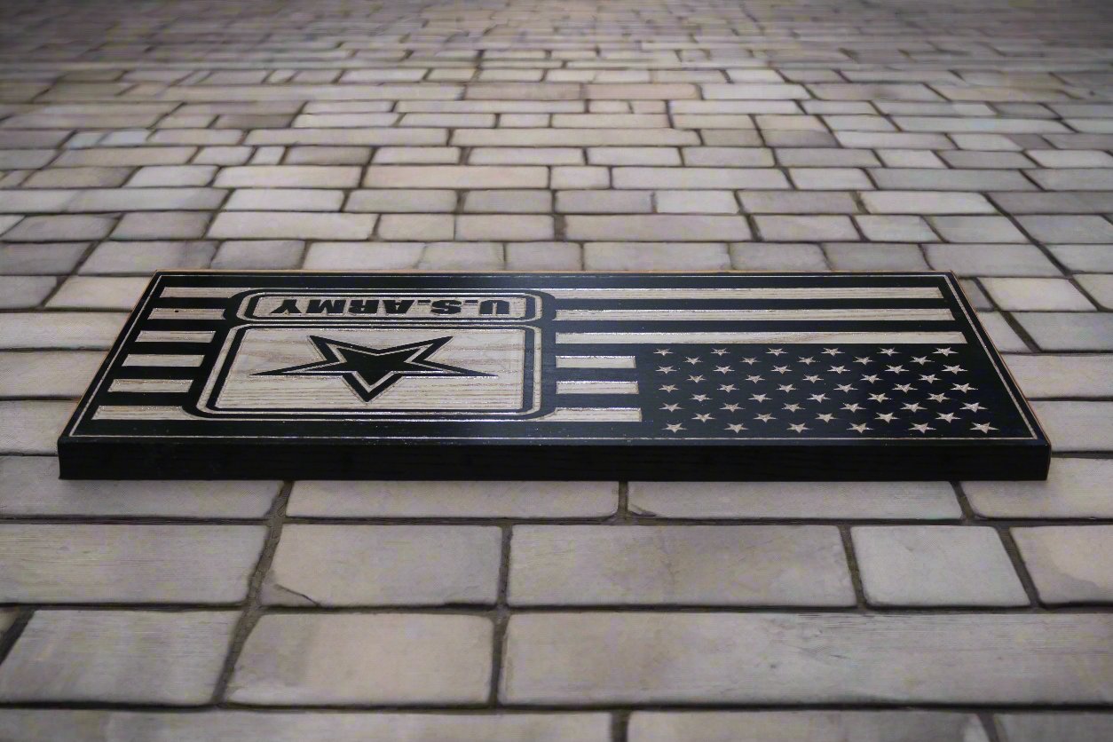 Carved U.S Army Flag