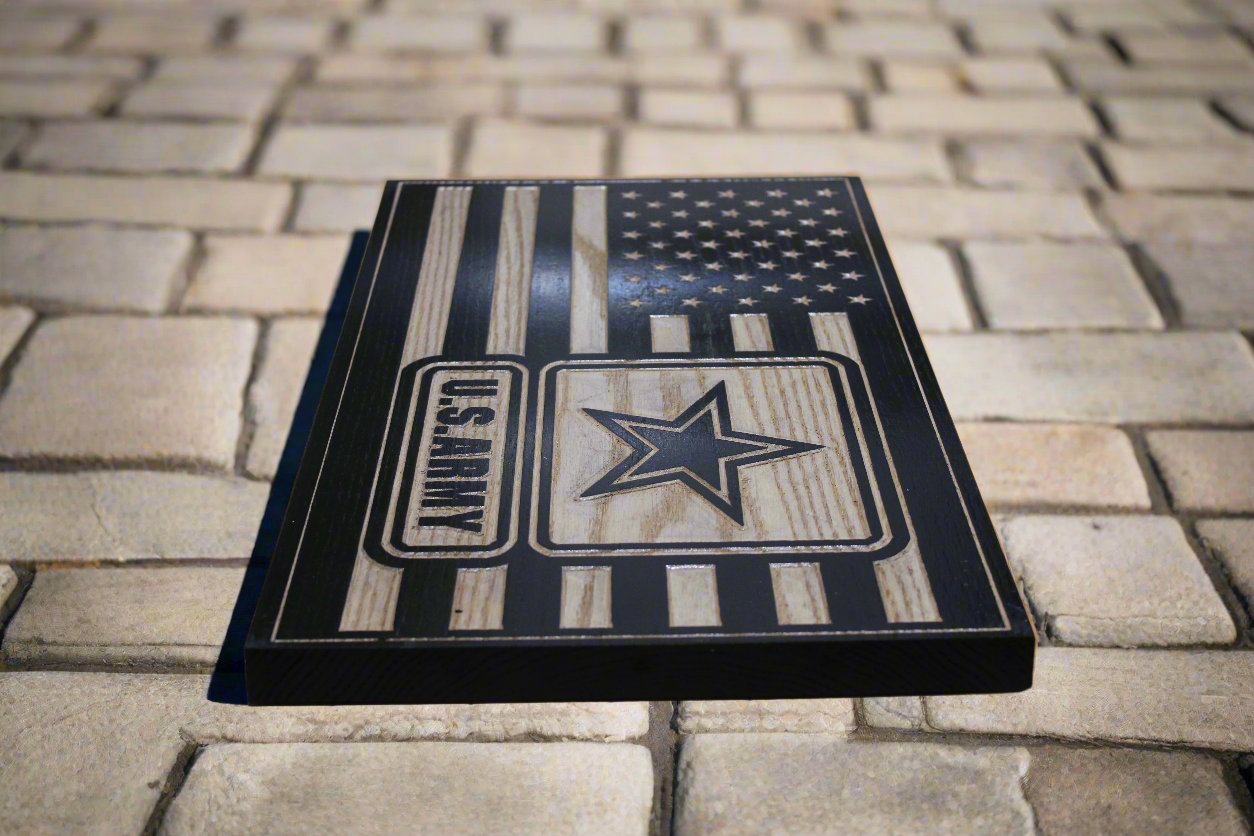 Carved U.S Army Flag