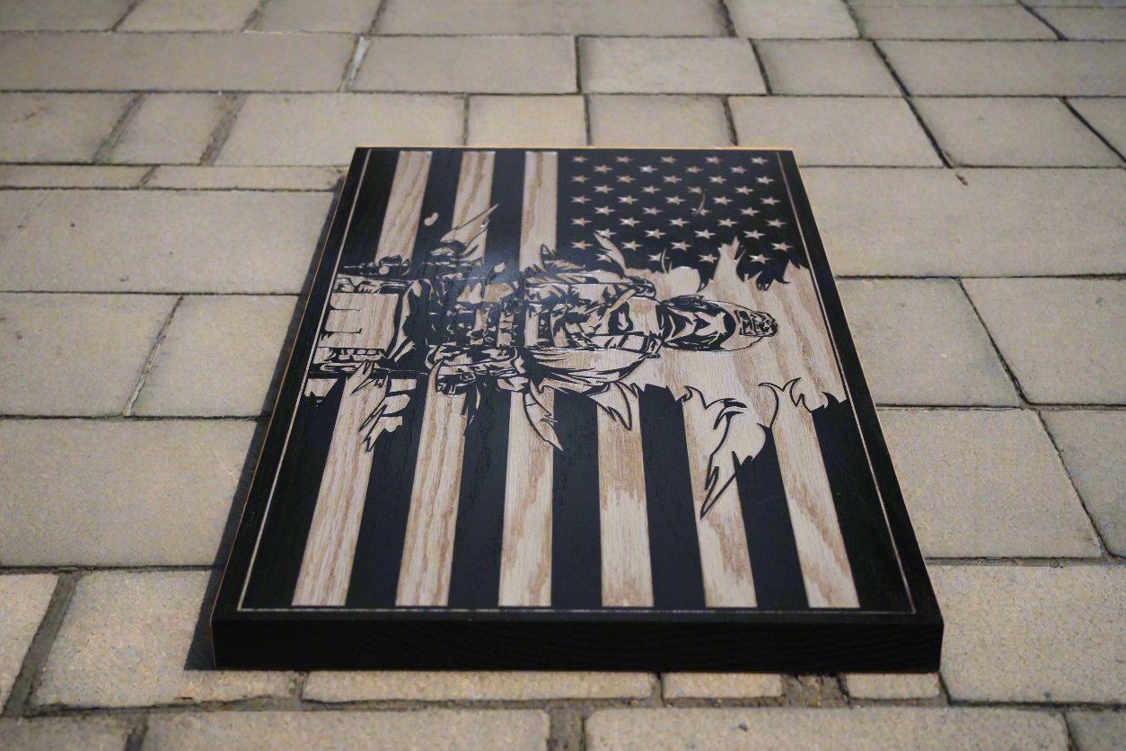Carved Ripped Soldier Flag