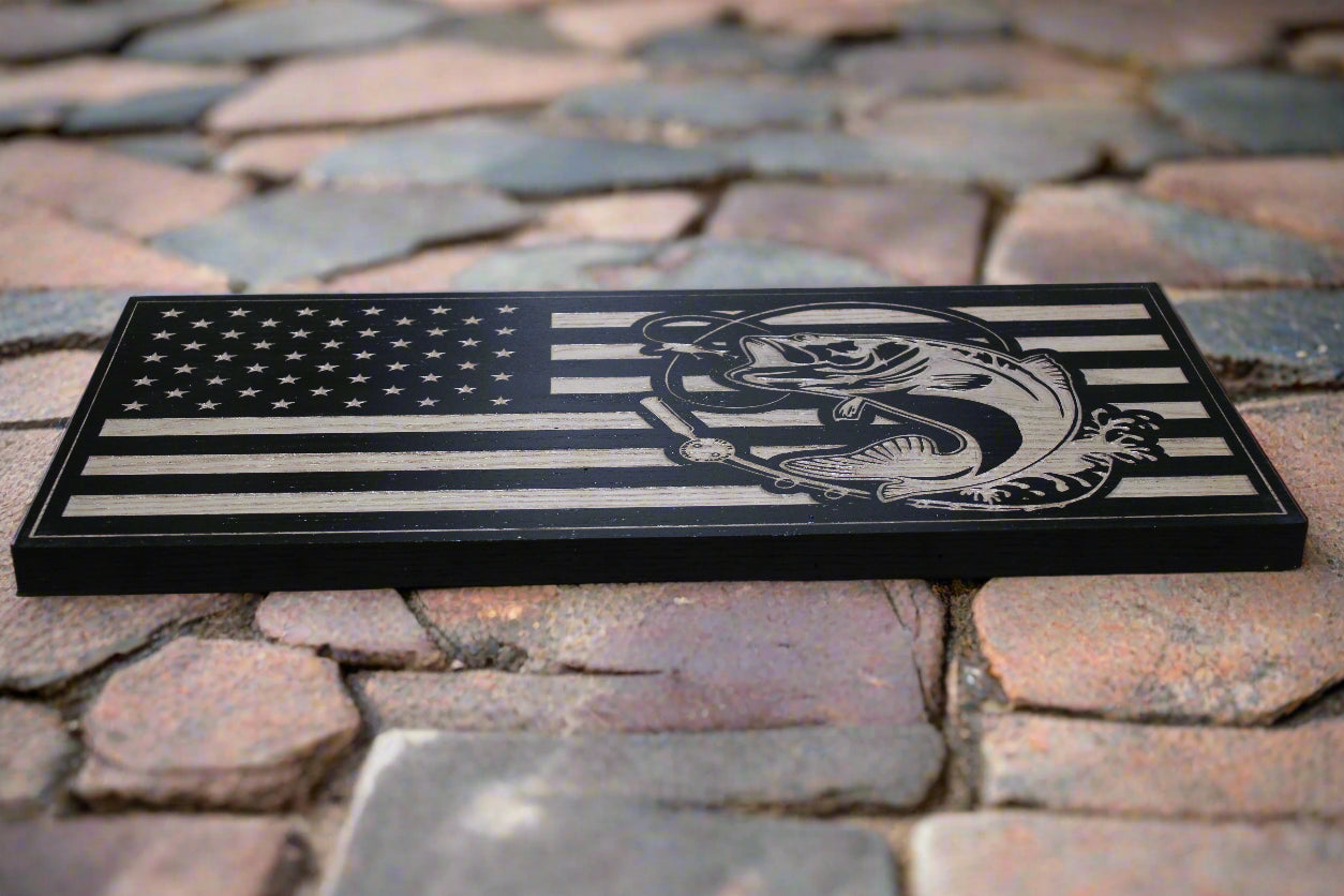 Carved Bass American Flag