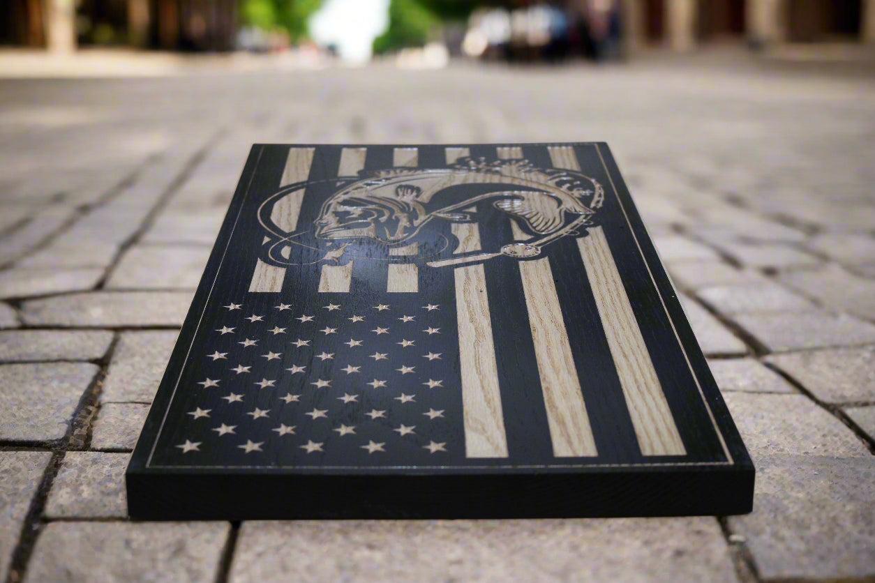 Carved Bass American Flag