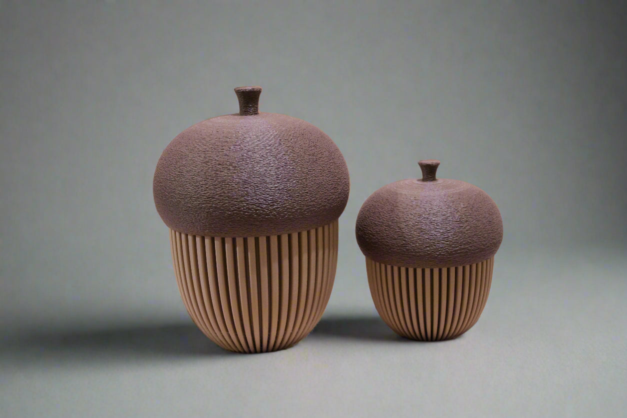Modern Acorn Container Decor Set of Two