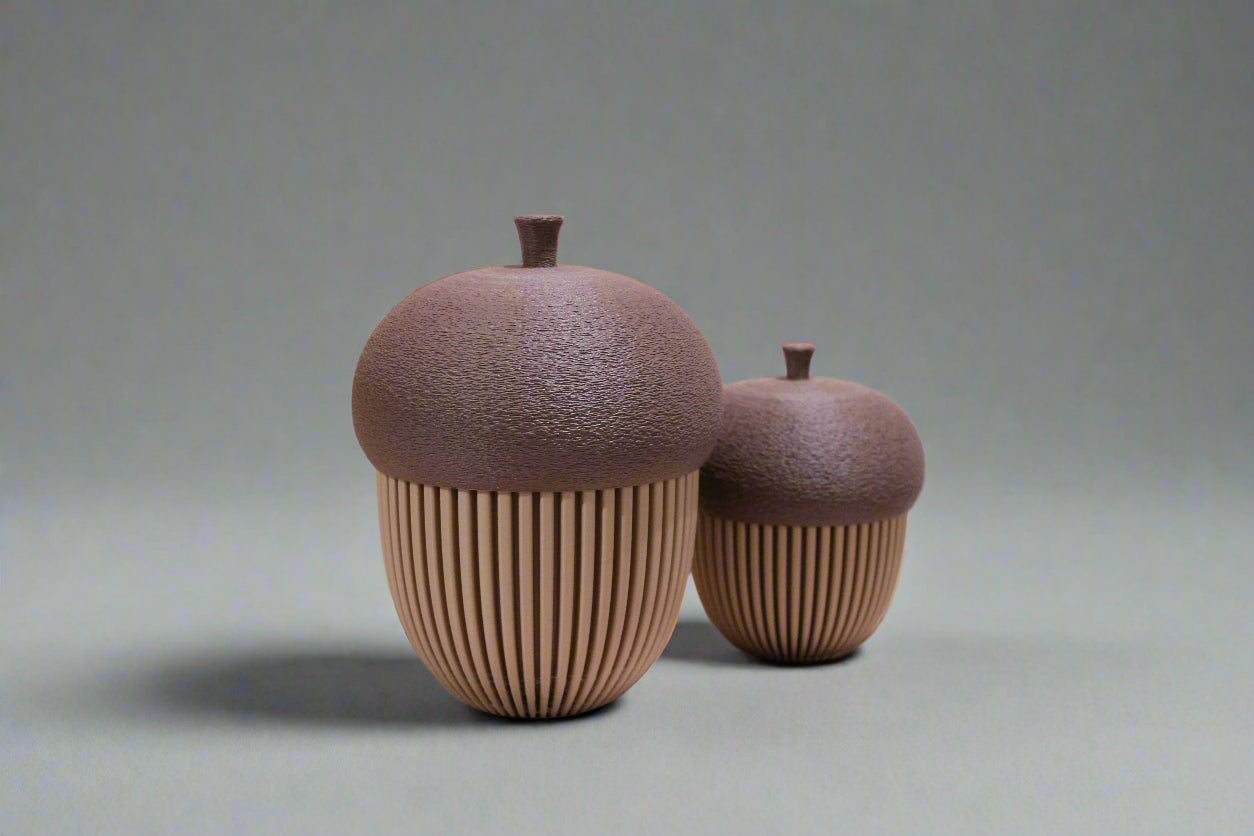 Modern Acorn Container Decor Set of Two