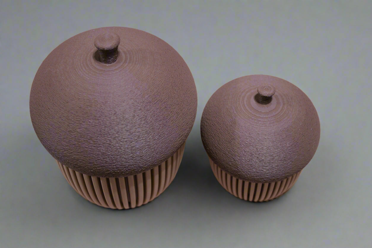Modern Acorn Container Decor Set of Two