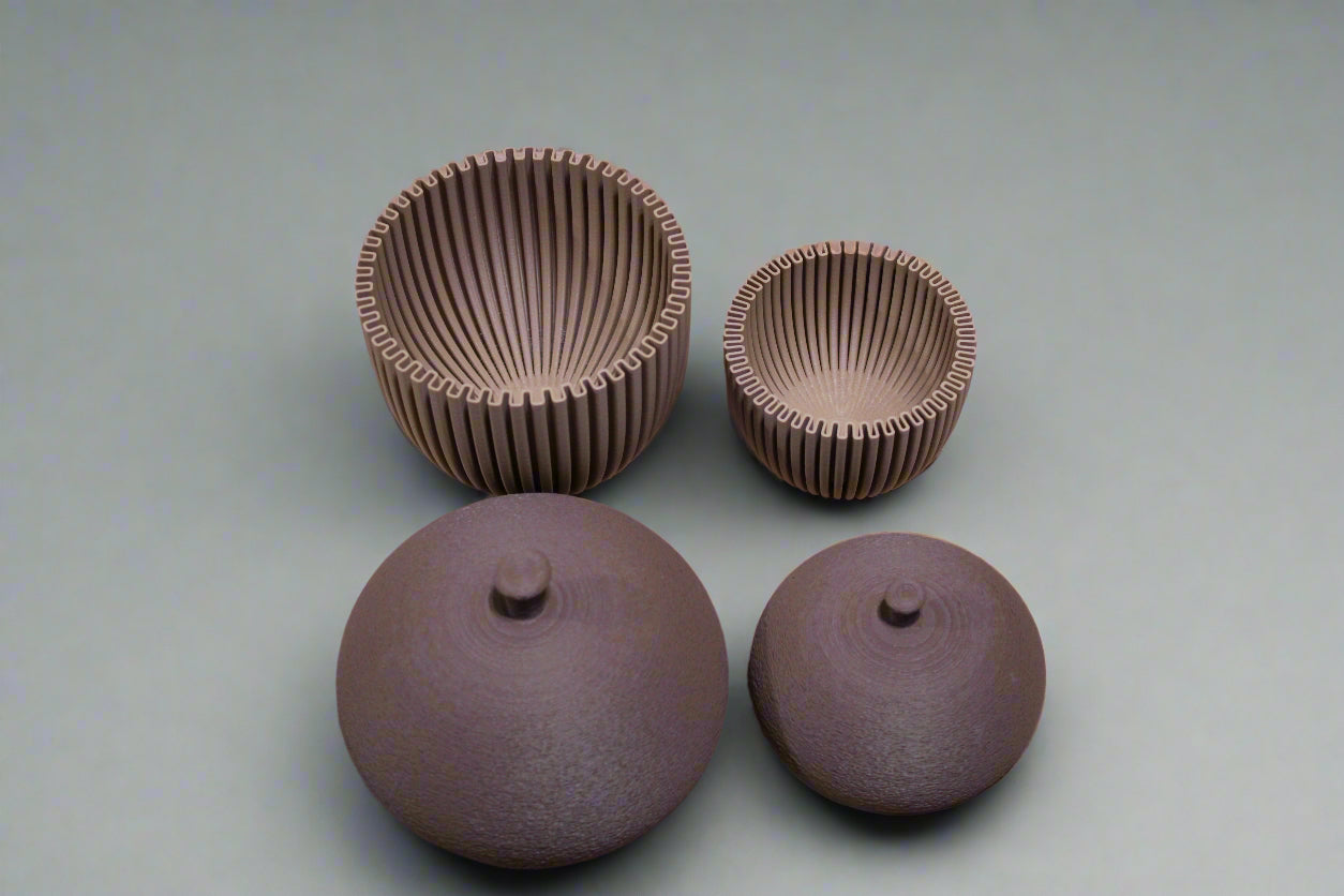 Modern Acorn Container Decor Set of Two