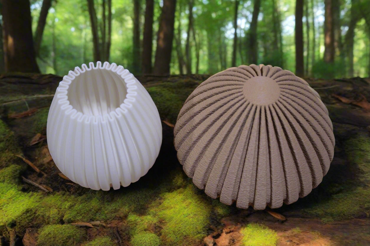 Modern Mushroom Decor Container, Set of Two