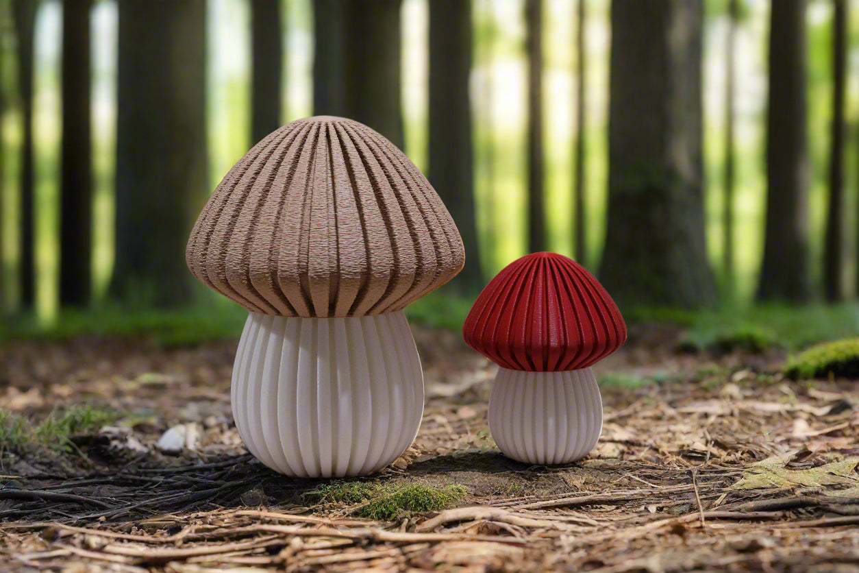 Modern Mushroom Decor Container, Set of Two