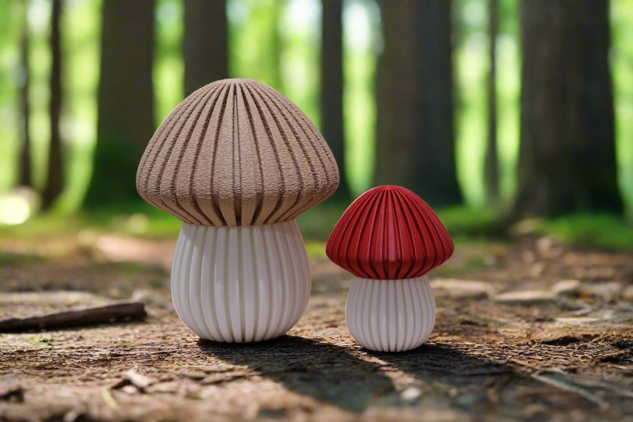 Modern Mushroom Decor Container, Set of Two