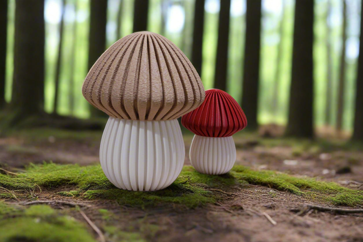 Modern Mushroom Decor Container, Set of Two