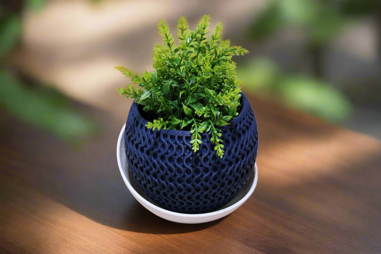Beautiful Echo Planter with Wrap Around Plate