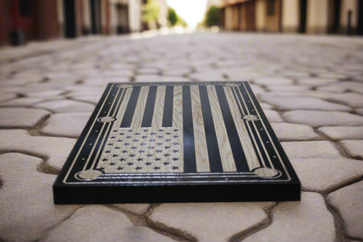 Carved wood billiards flag
