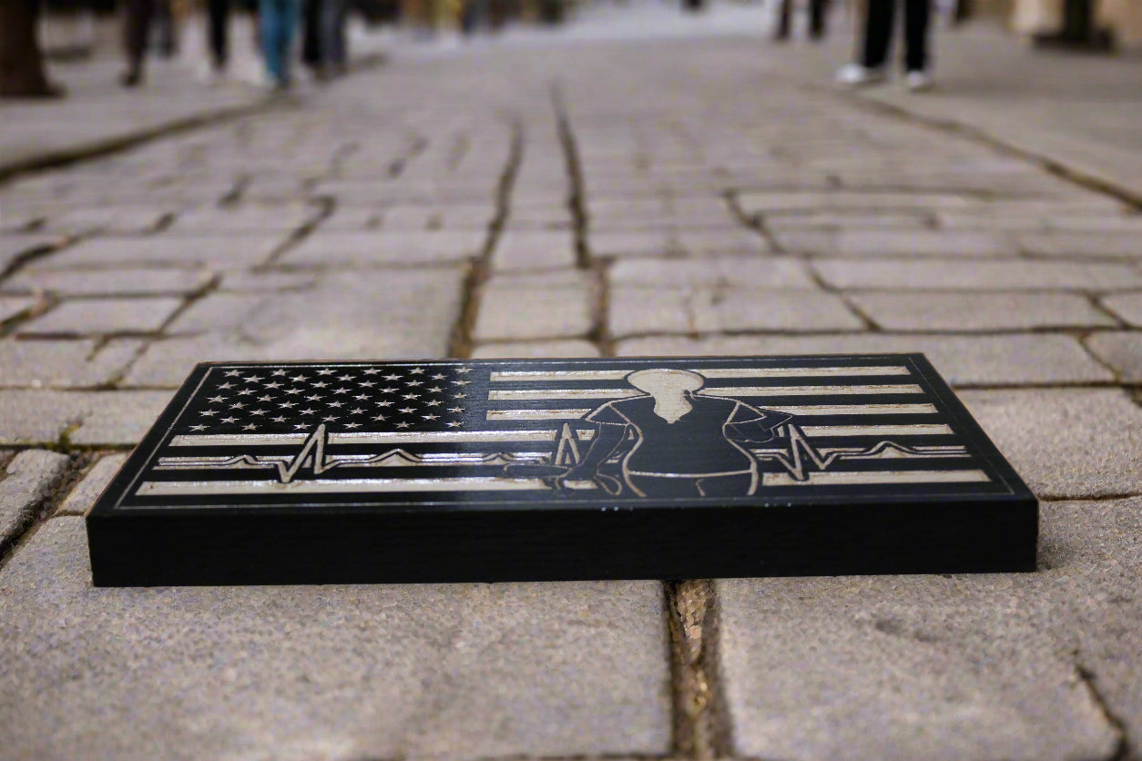 Carved Wood Nurse Flag