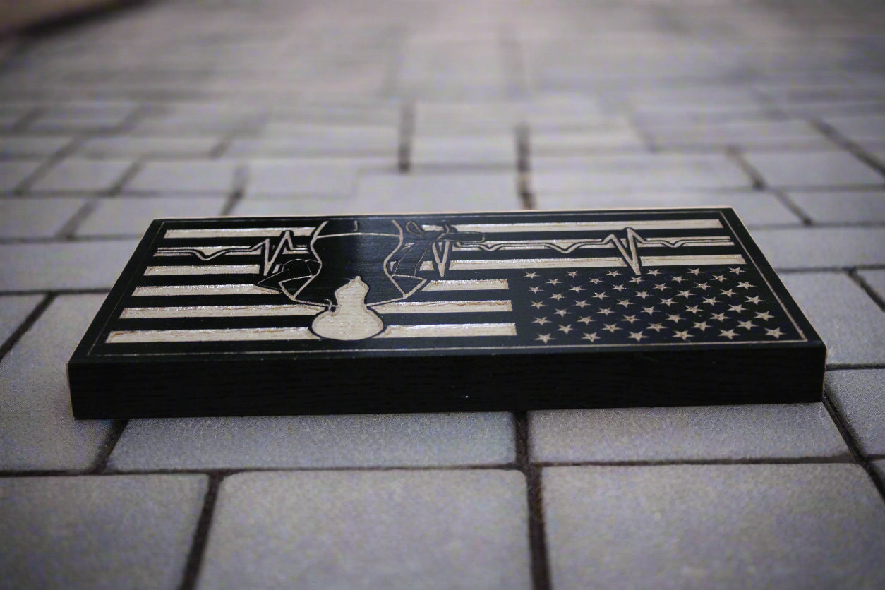 Carved Wood Nurse Flag