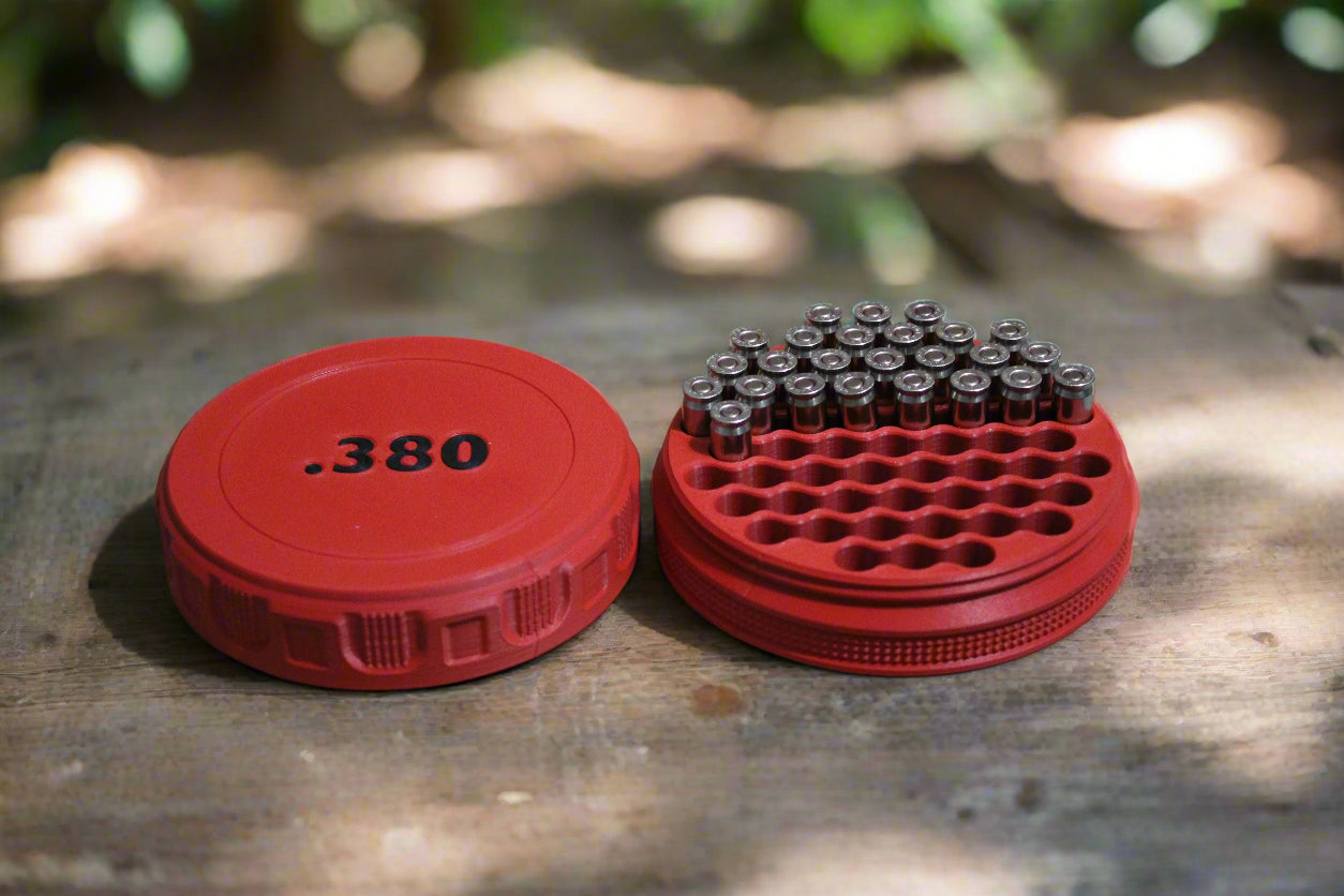 Customizable and Stackable .380 Ammo Container Proudly Made in America