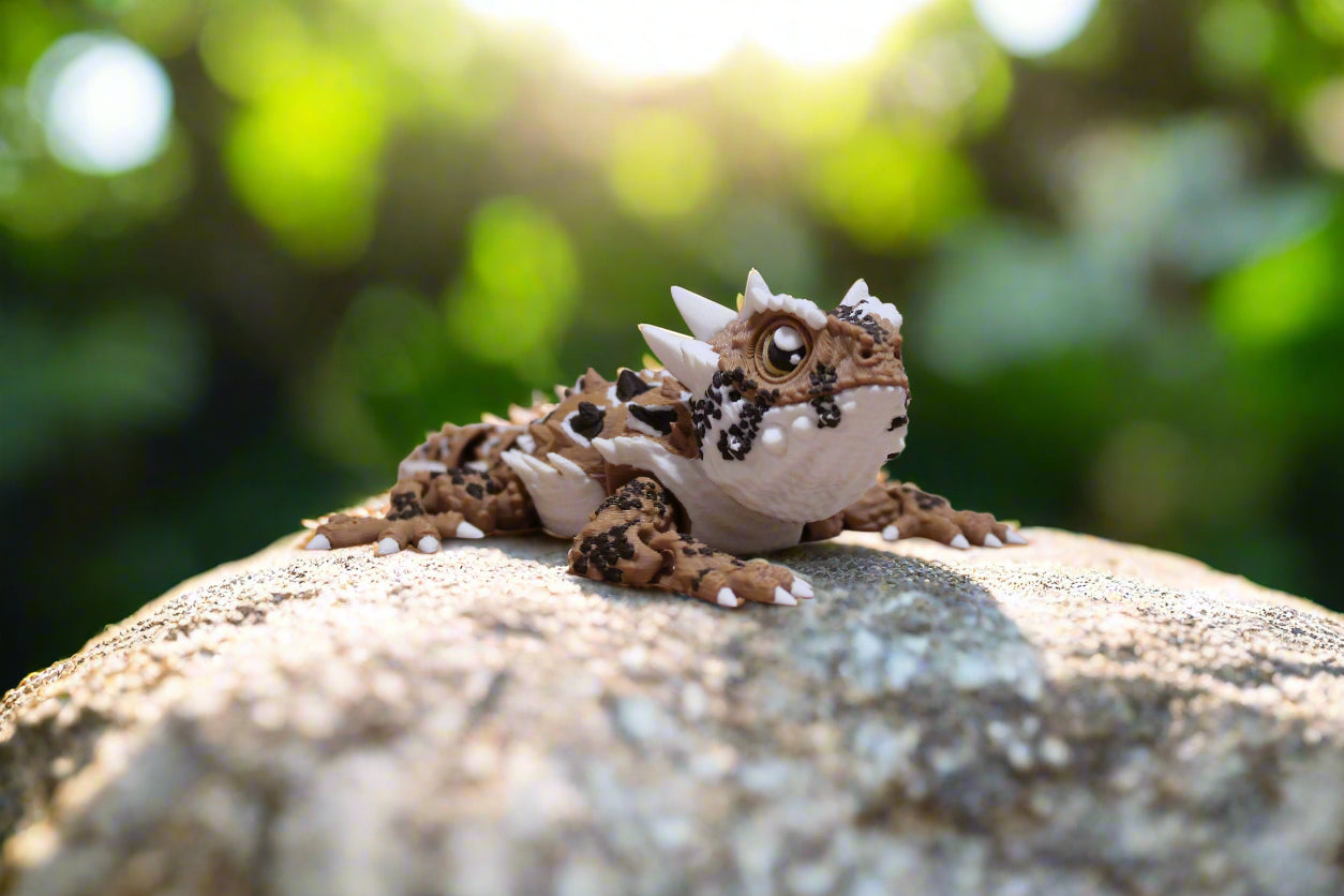 3d printed horned lizard