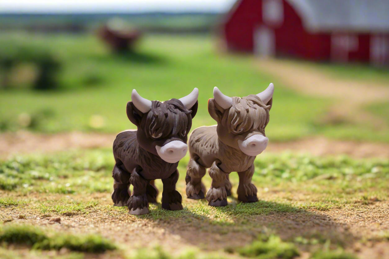 3d printed highland cows