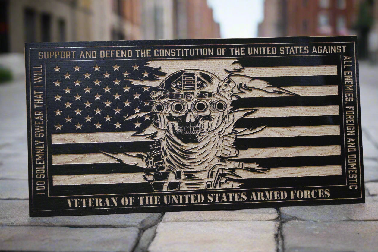 Carved Oath of Enlistment Flag
