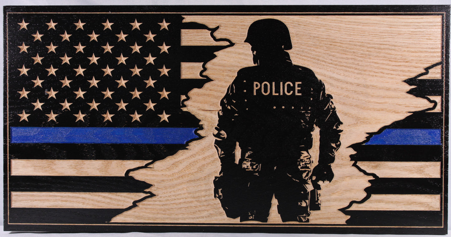 Tattered Center Police Flag