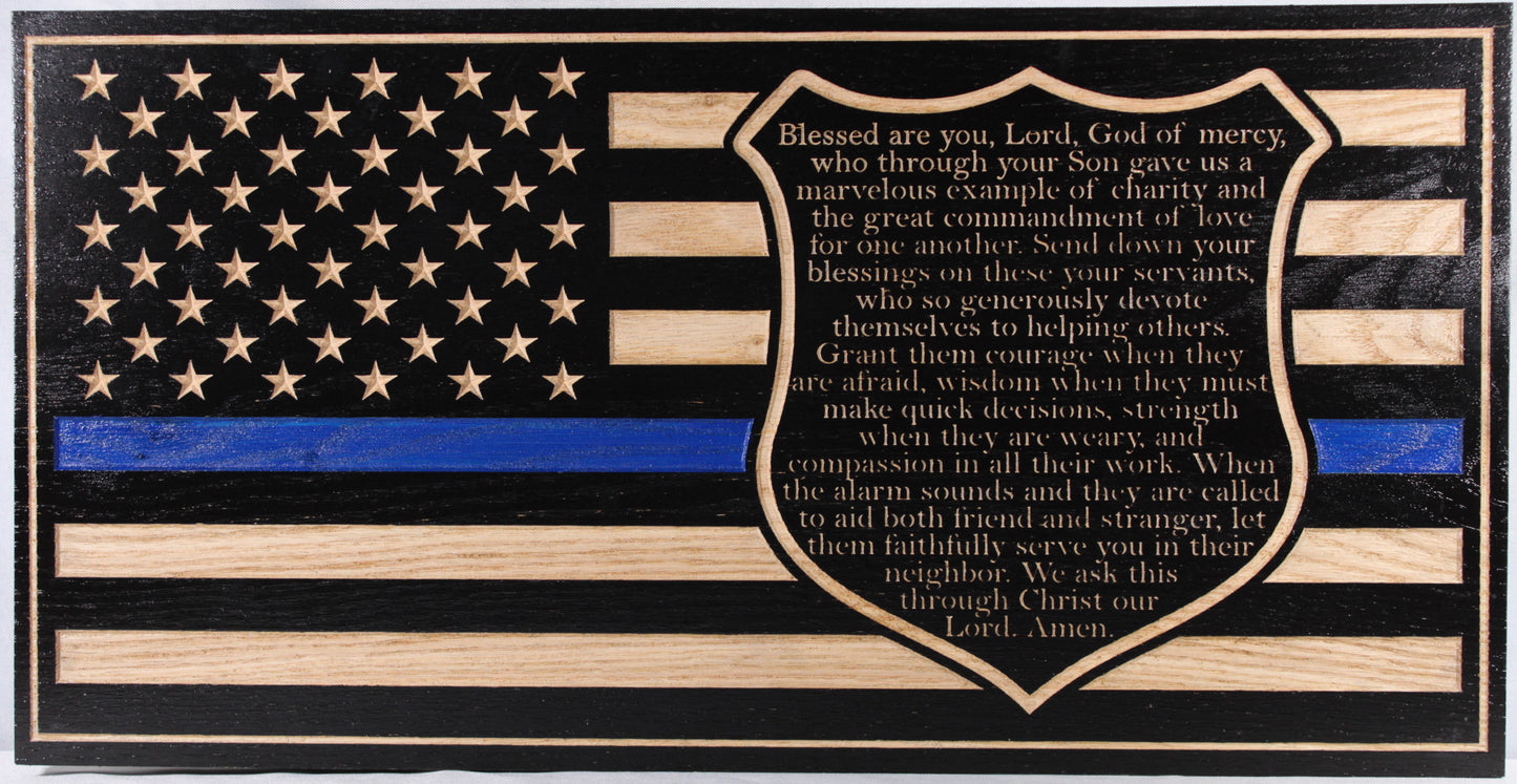 Carved Police Prayer Flag