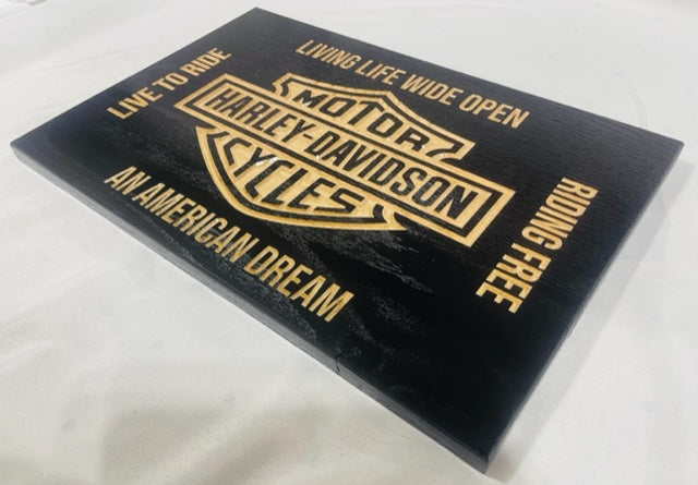 Carved Harley Born To Ride Sign