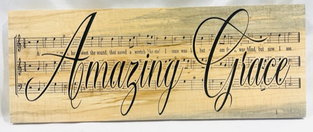 Carved Amazing Grace Sign