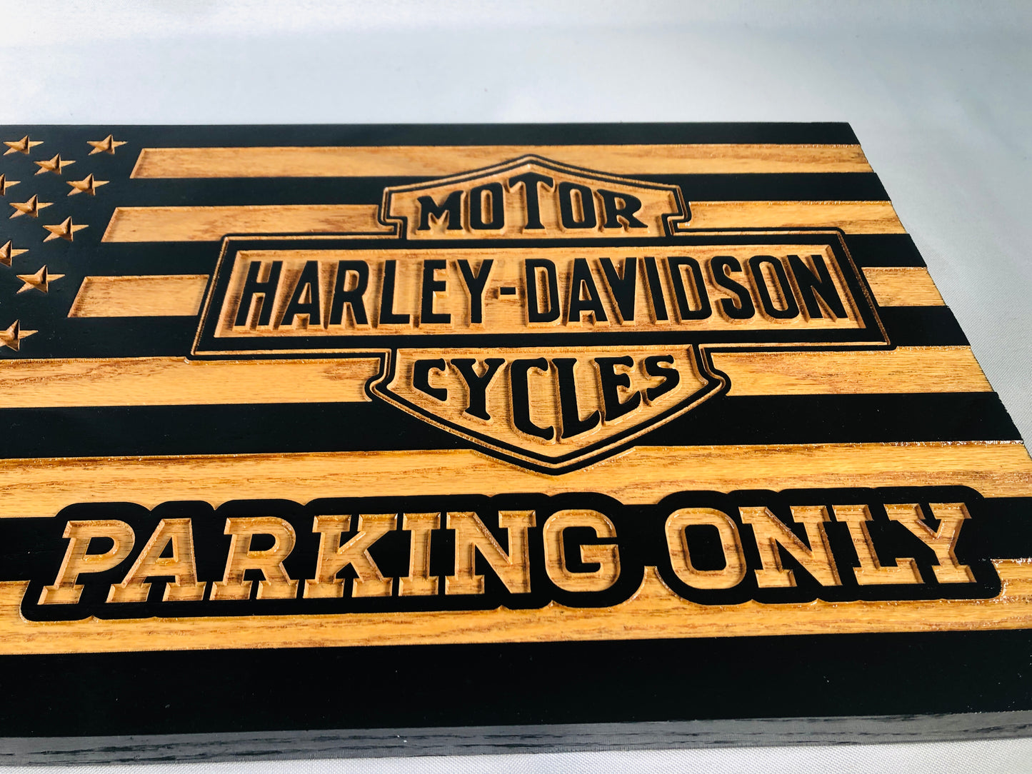 Carved Harley Davidson Parking Flag