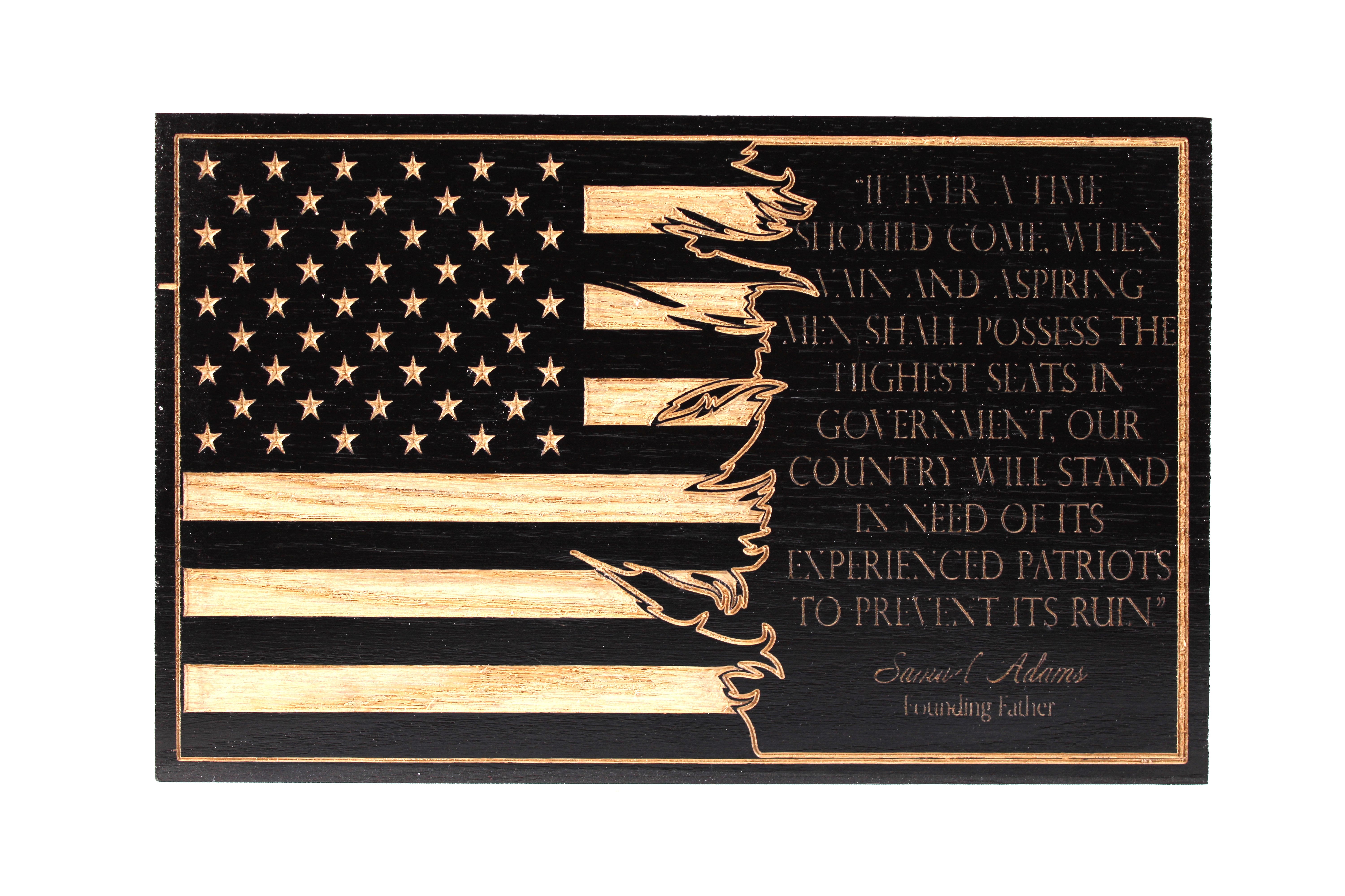 Small Ripped Sam Adams Quote Flag