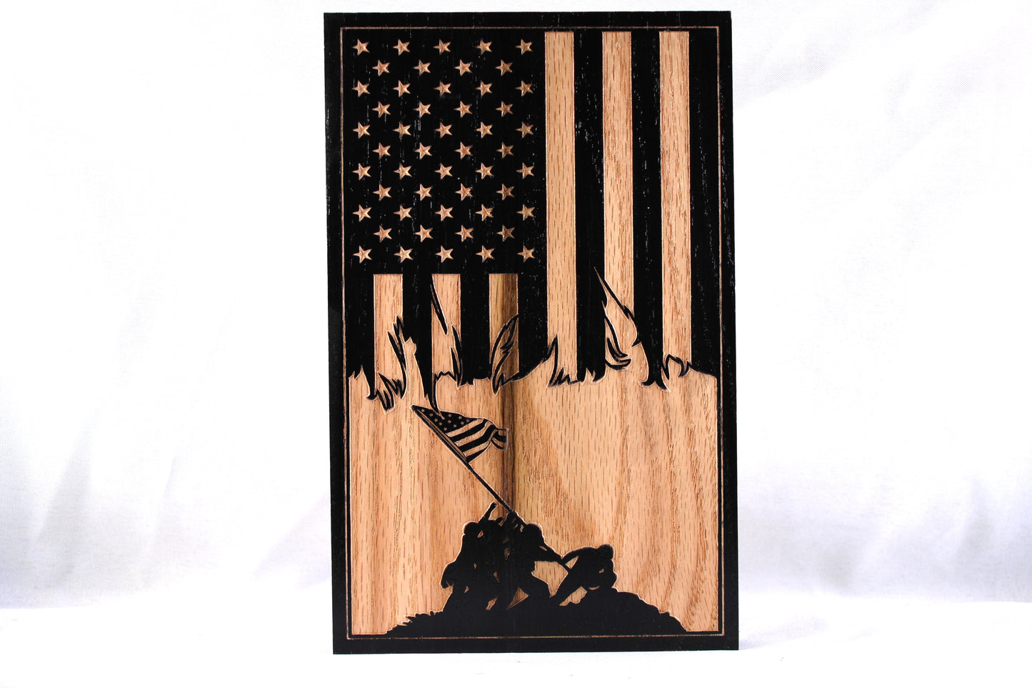 Small Carved Iwo Jima Flag