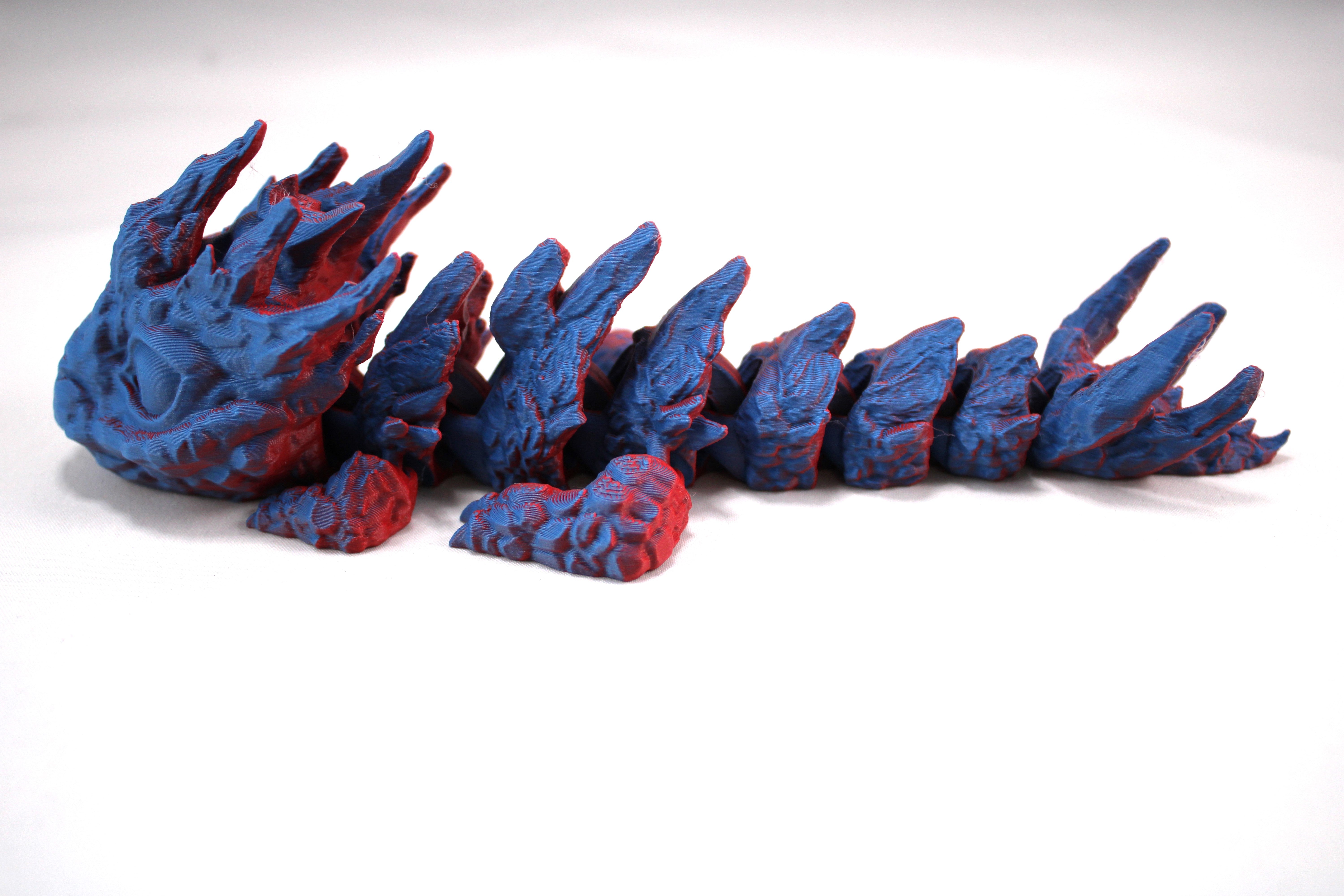 Articulated Stone Red, Blue Color Shift Baby Dragon