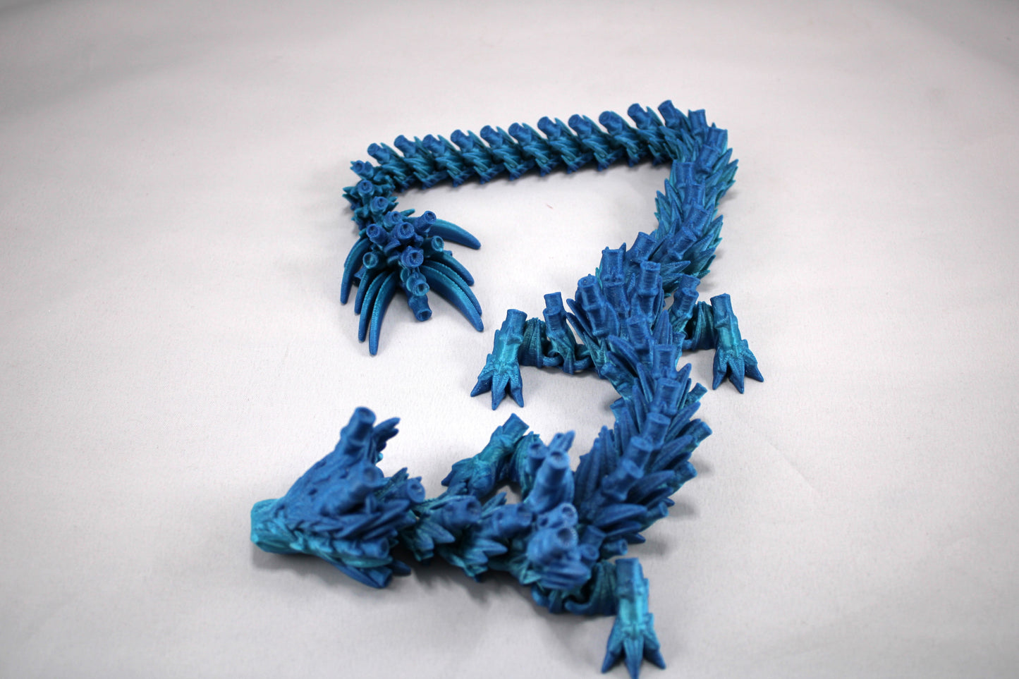 Large Articulated Blue Gradient Bambu Dragon