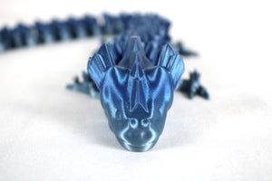 Large Blue Gradient Articulated Crystal Dragon