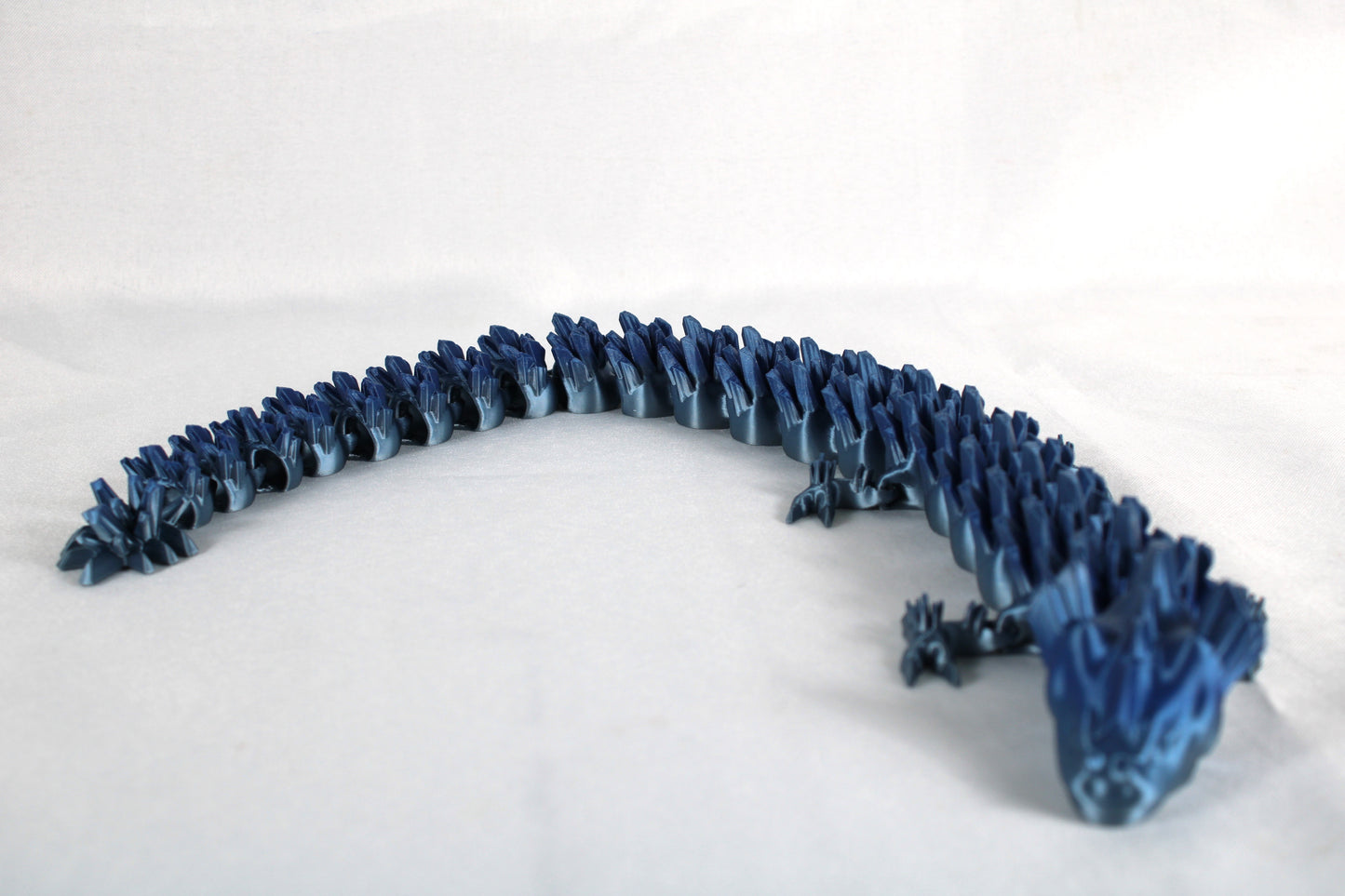 Large Blue Gradient Articulated Crystal Dragon