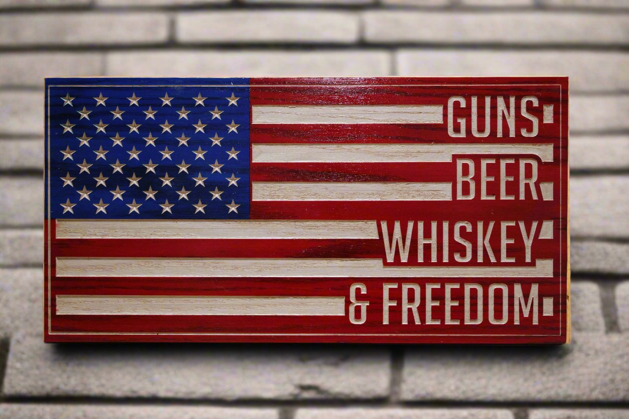 Small Guns, Beer, Whiskey, Freedom Flag