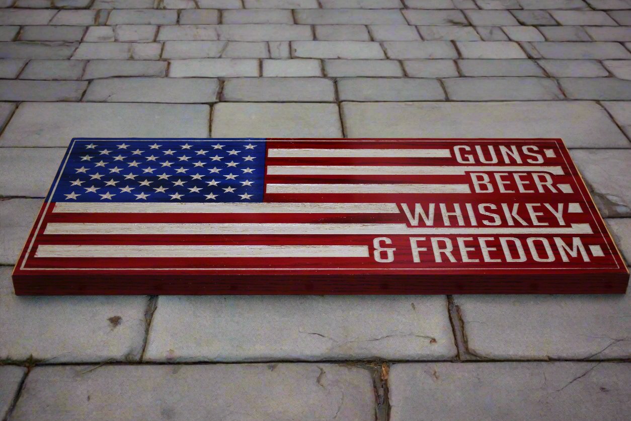 Small Guns, Beer, Whiskey, Freedom Flag