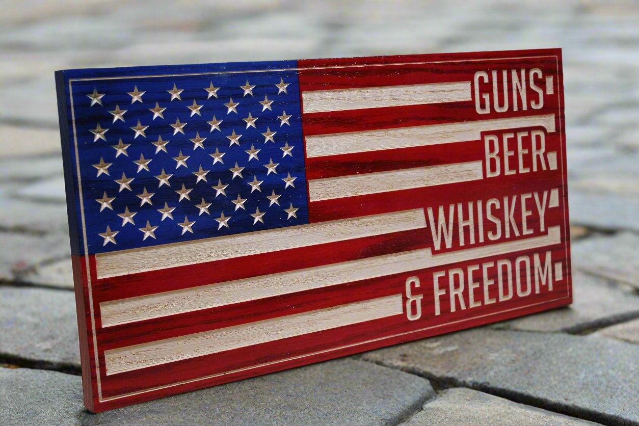 Small Guns, Beer, Whiskey, Freedom Flag