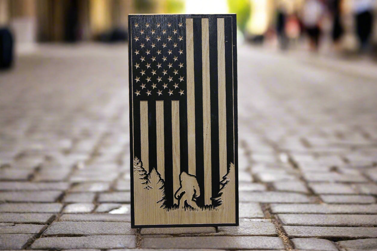 Small Carved Vertical Sasquatch Flag