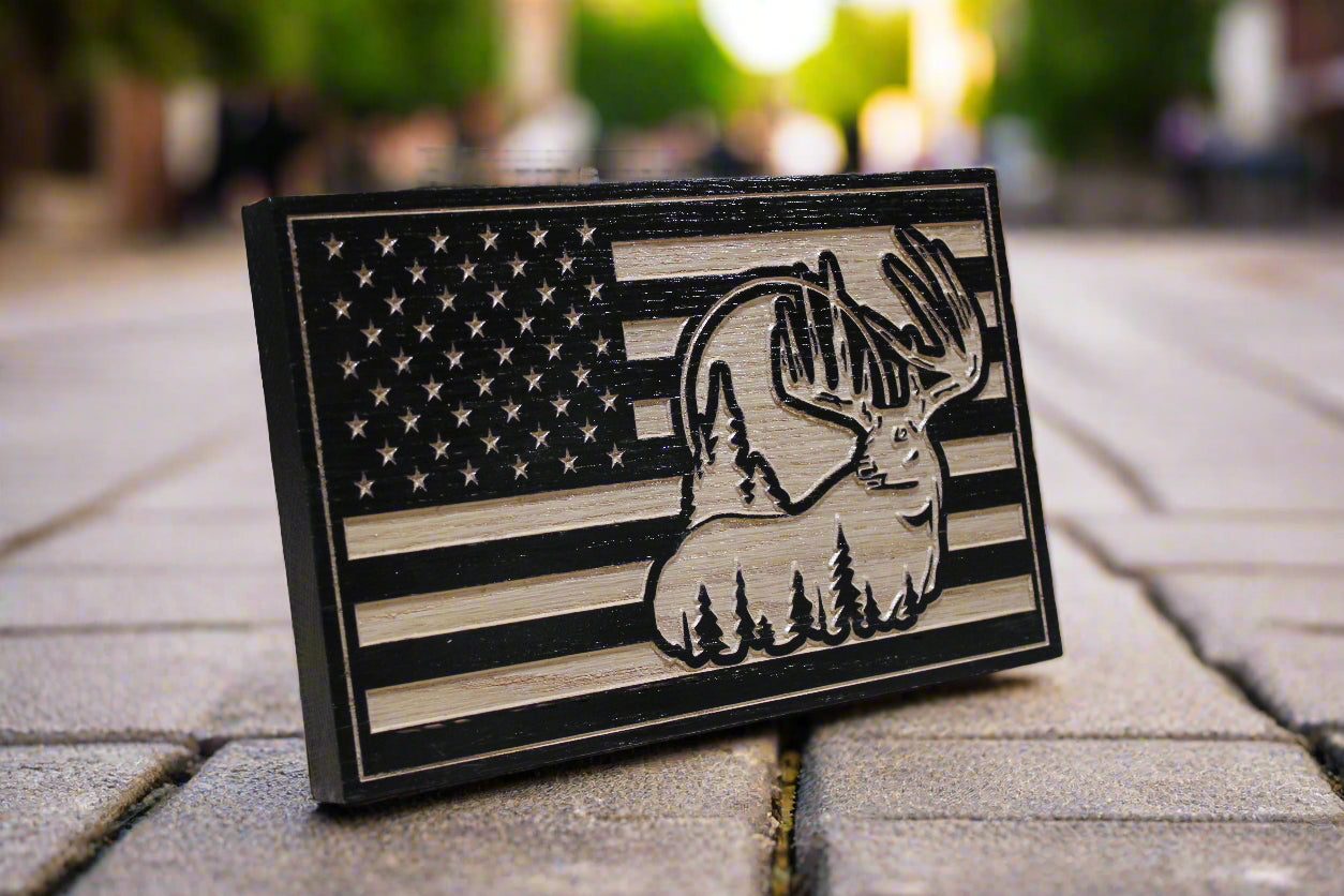 Carved Buck Flag